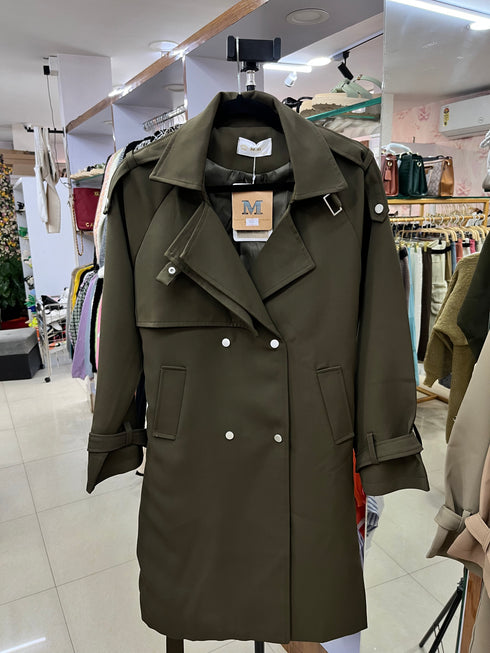 Double Breasted Vintage Fitted Long Coat